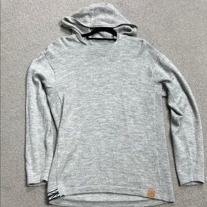 Paka Gray Hooded Alpaka Sweater Unisex Large
